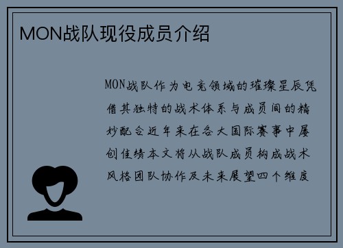 MON战队现役成员介绍